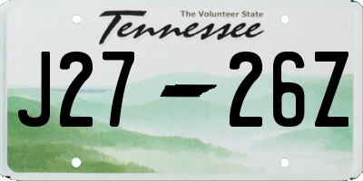TN license plate J2726Z