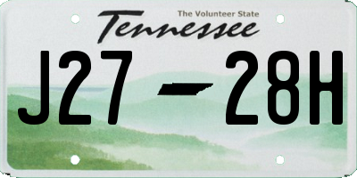 TN license plate J2728H