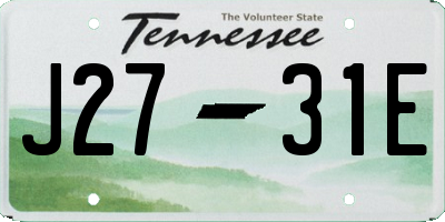 TN license plate J2731E