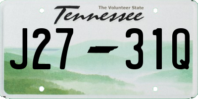 TN license plate J2731Q