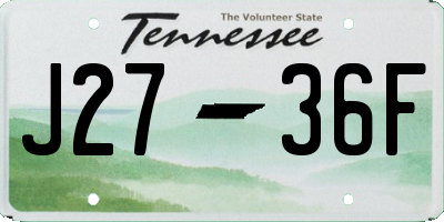 TN license plate J2736F