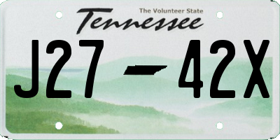 TN license plate J2742X