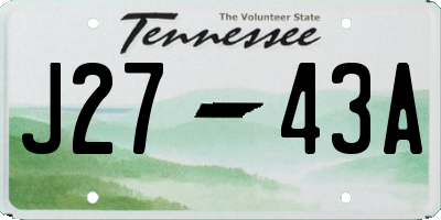 TN license plate J2743A