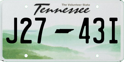 TN license plate J2743I