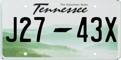 TN license plate J2743X