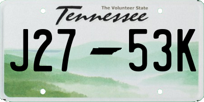 TN license plate J2753K