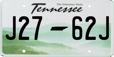 TN license plate J2762J