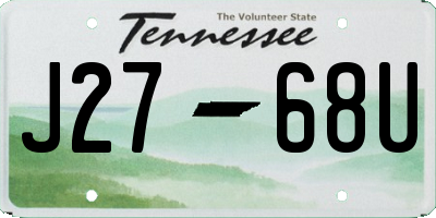TN license plate J2768U