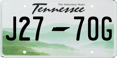 TN license plate J2770G