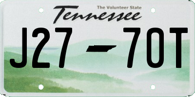 TN license plate J2770T