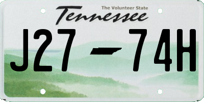 TN license plate J2774H