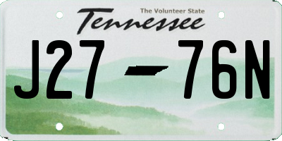 TN license plate J2776N
