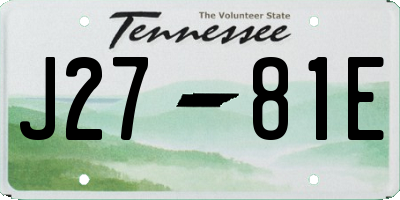 TN license plate J2781E