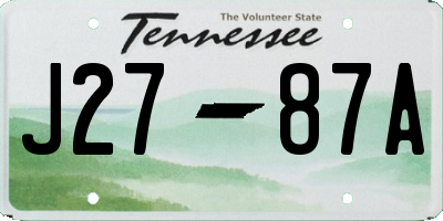 TN license plate J2787A