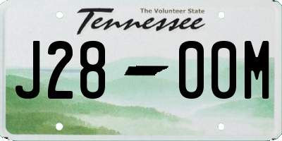TN license plate J2800M