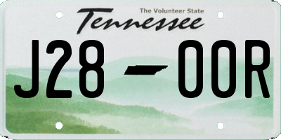 TN license plate J2800R
