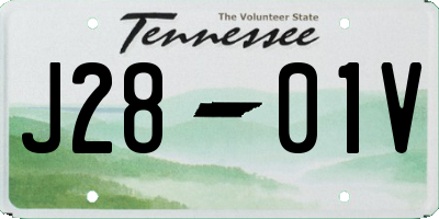 TN license plate J2801V
