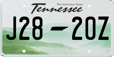 TN license plate J2820Z