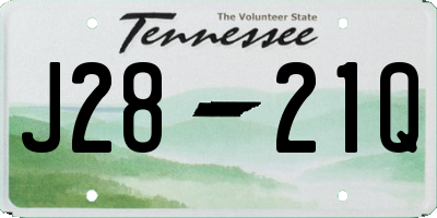 TN license plate J2821Q