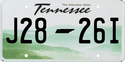 TN license plate J2826I