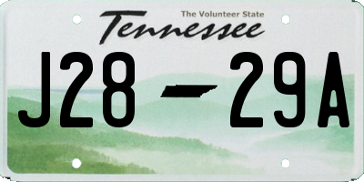 TN license plate J2829A