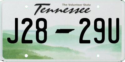 TN license plate J2829U