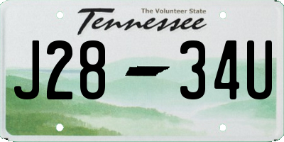 TN license plate J2834U