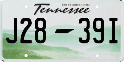 TN license plate J2839I