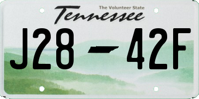 TN license plate J2842F