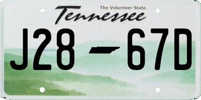 TN license plate J2867D