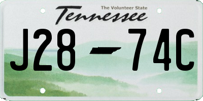 TN license plate J2874C