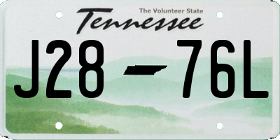 TN license plate J2876L