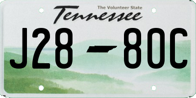 TN license plate J2880C
