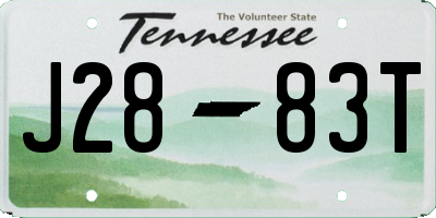 TN license plate J2883T