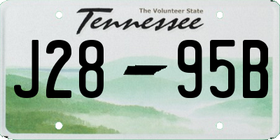 TN license plate J2895B