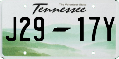 TN license plate J2917Y