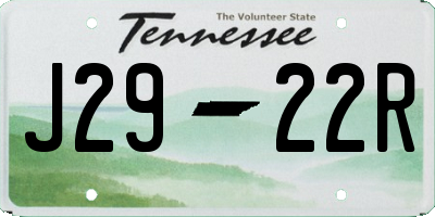 TN license plate J2922R