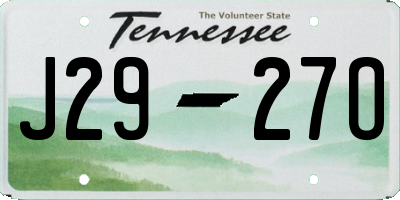 TN license plate J2927O