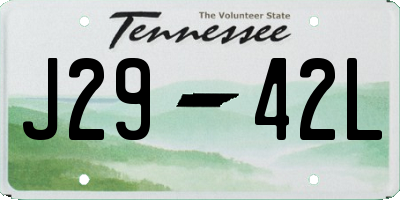 TN license plate J2942L