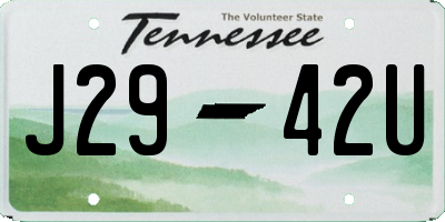 TN license plate J2942U