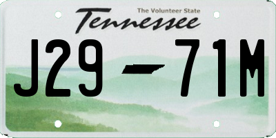 TN license plate J2971M