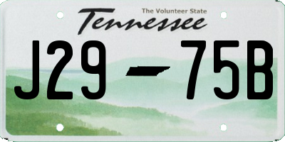 TN license plate J2975B