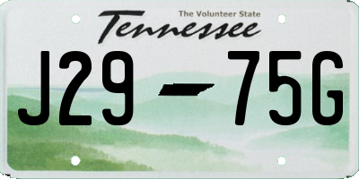 TN license plate J2975G