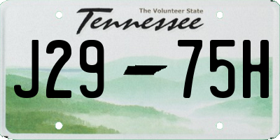 TN license plate J2975H