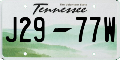 TN license plate J2977W