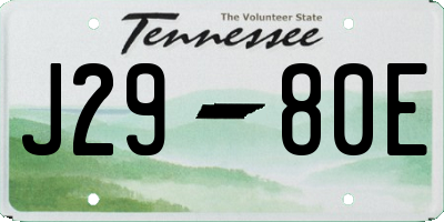 TN license plate J2980E