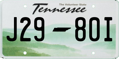 TN license plate J2980I