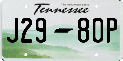 TN license plate J2980P