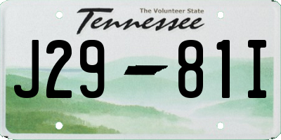 TN license plate J2981I