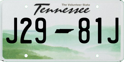 TN license plate J2981J